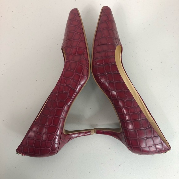C Wonders Croco Embossed Leather Pumps Size 8M - Picture 4 of 8